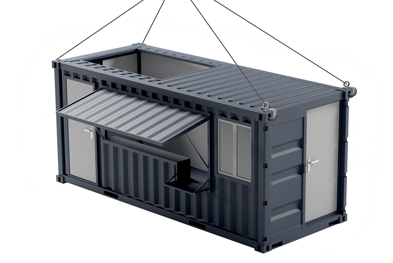 Eurobox : Container 20 pieds aménagé en snack Eurobox Lyon