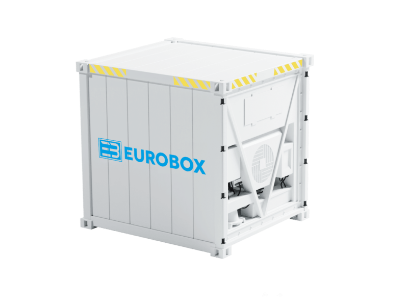 Container 10 pieds high cube reefer blanc Eurobox