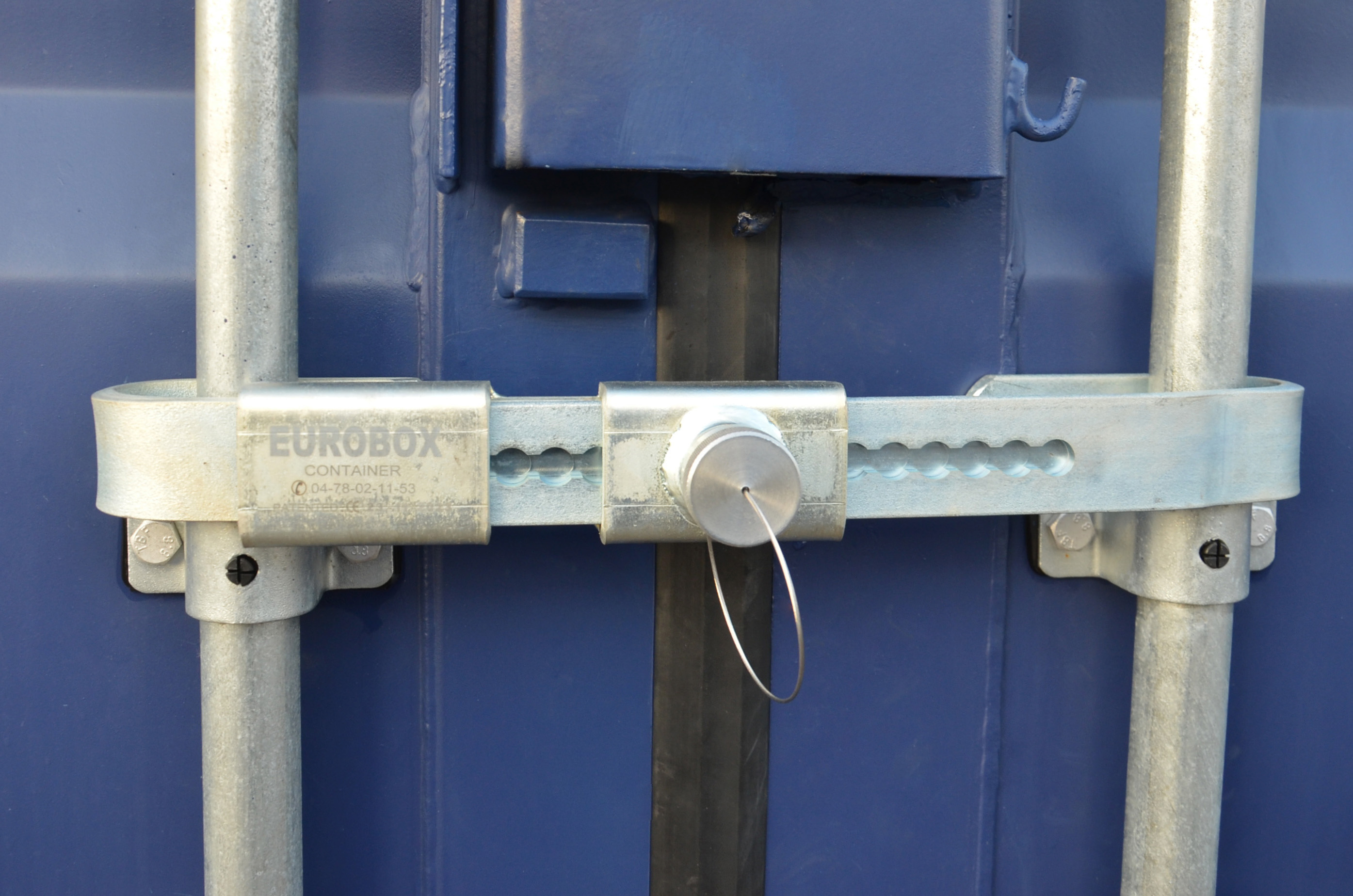 Système de verrouillage container, shutlock Eurobox gris acier galvanisé,
