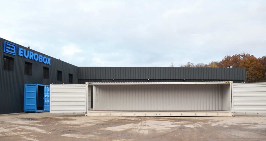 Container maritime 40 pieds open side blanc Eurobox
