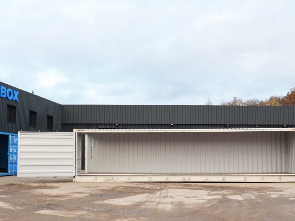 Container maritime 40 pieds open side blanc Eurobox