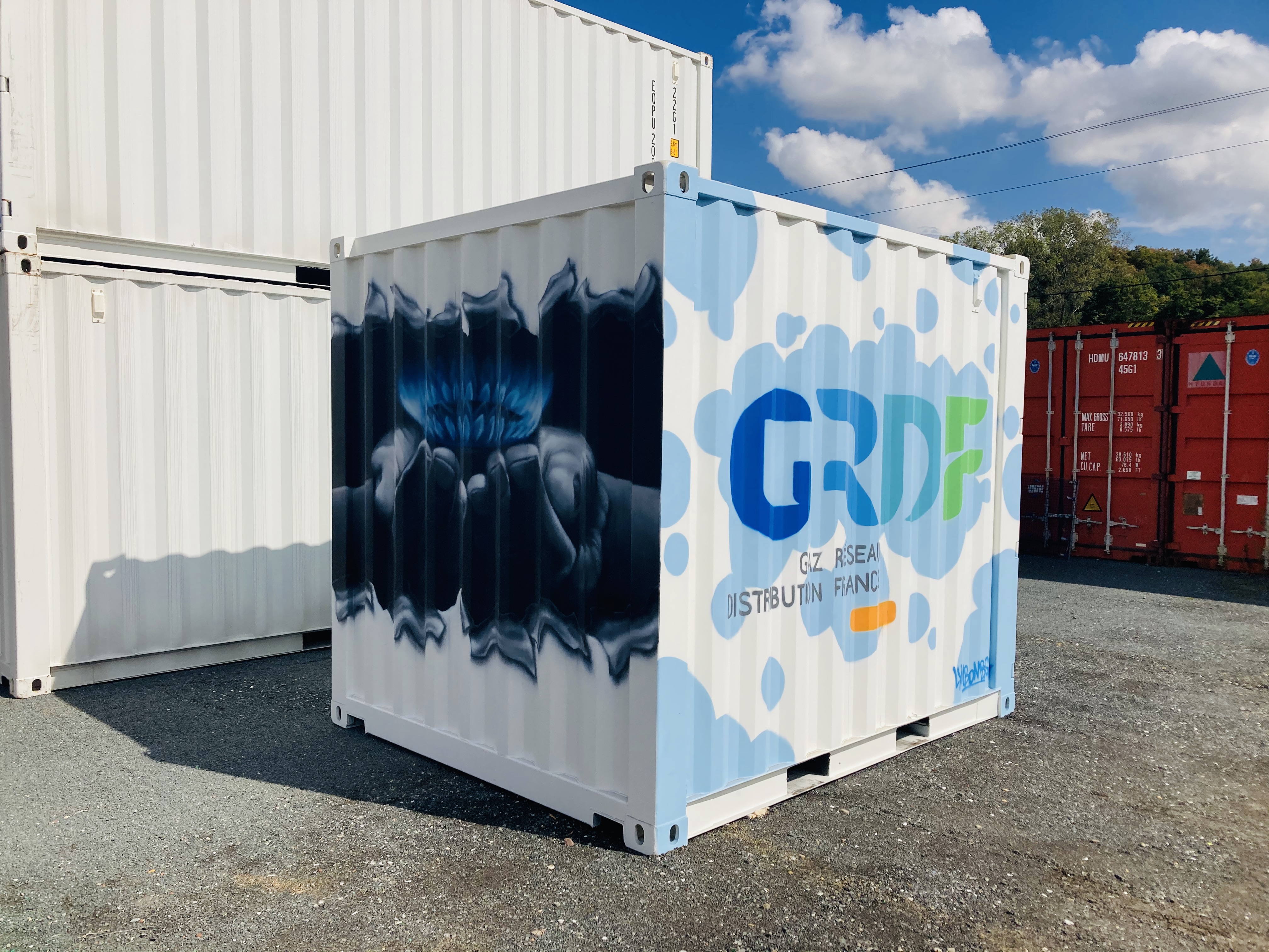 container publicitaire- eurobox- GRDF par Lyonbombing- lyon-
