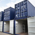 Containers de chantier, vendeur de conteneur, Lille, lyon, eurobox, transformation de container, aménagement de container sur mesure, vendeur de conteneur, conteneur 20 pieds maritimes bleu, container d'occasion,