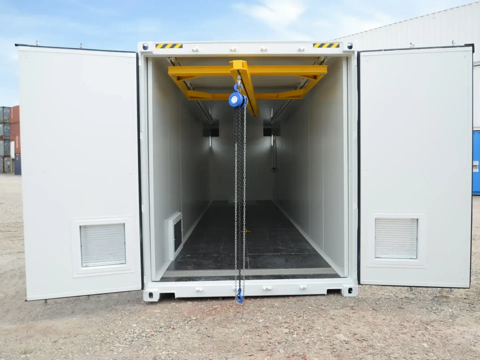 Sarpi think tech container isolation avec palan stockage par eurobox