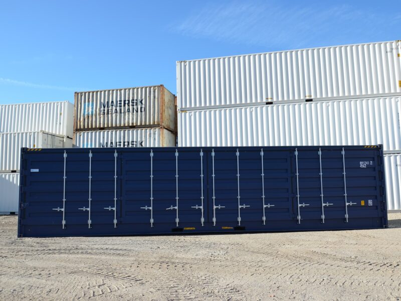Container 40 pieds HC open side, Conteneur bleu 40 pieds open side