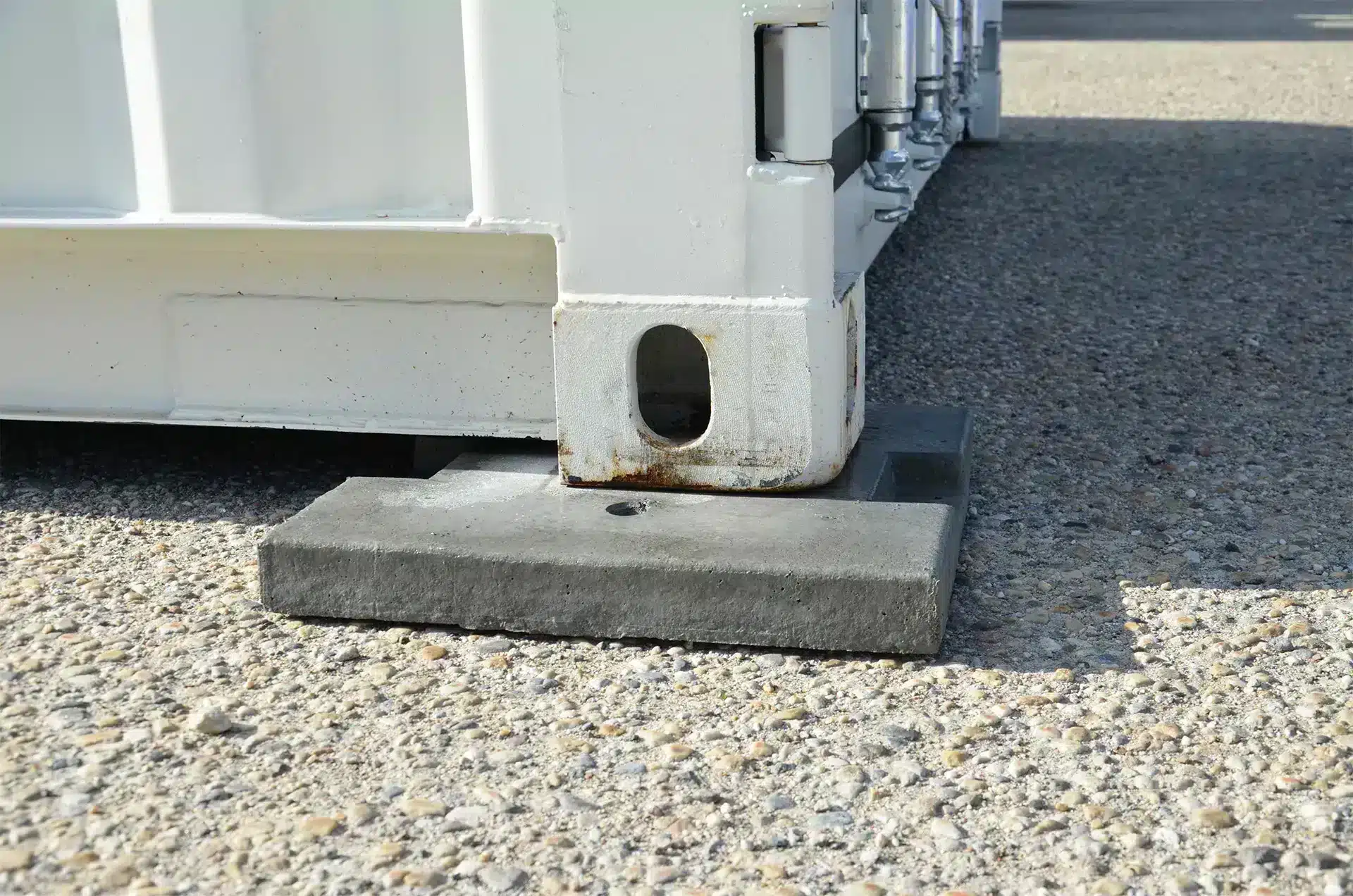 Cale de container, bloc béton pour conteneur
