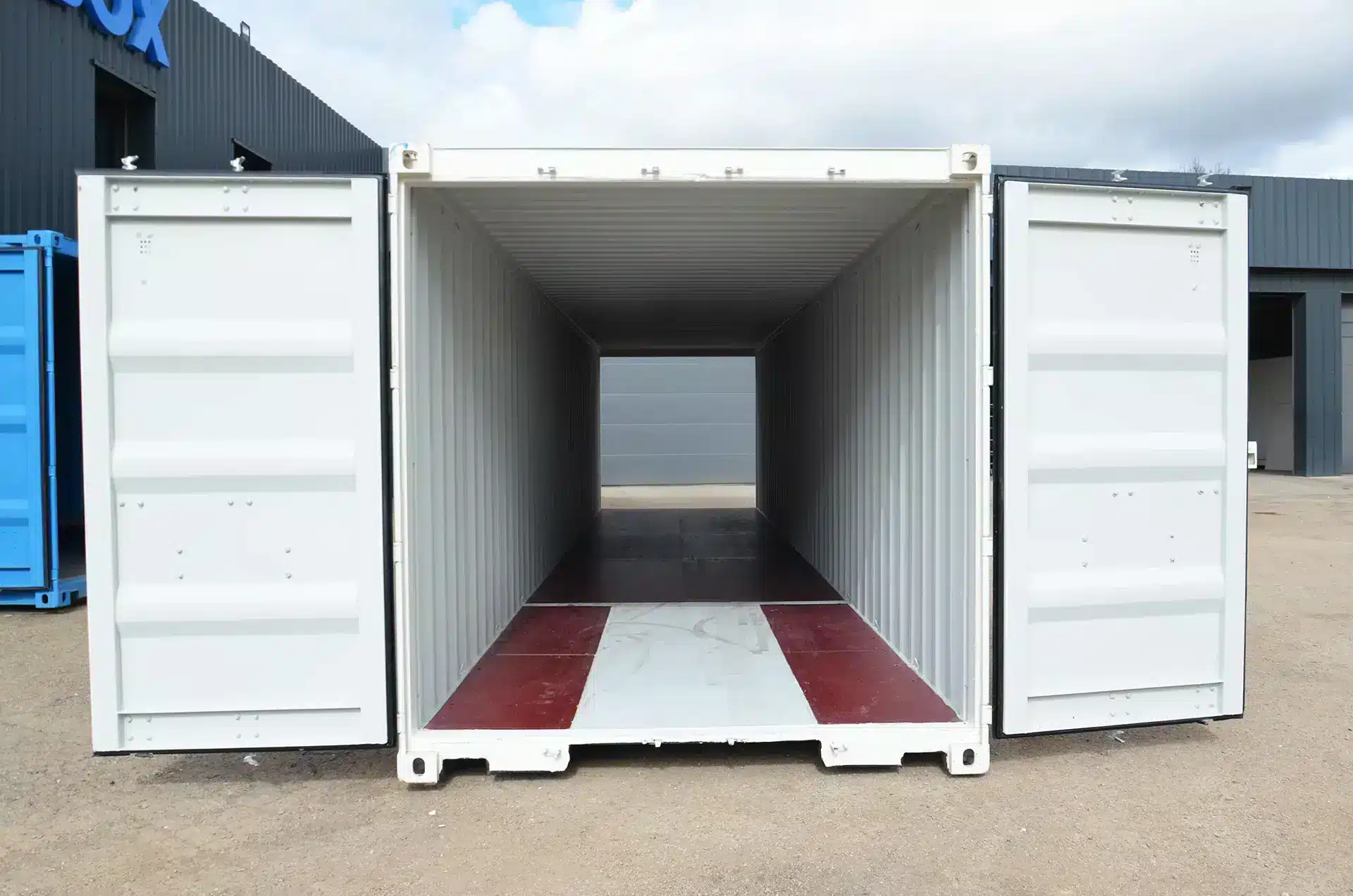 Intérieur container double porte neuf premier voyage, Conteneur 40pieds double porte blanc