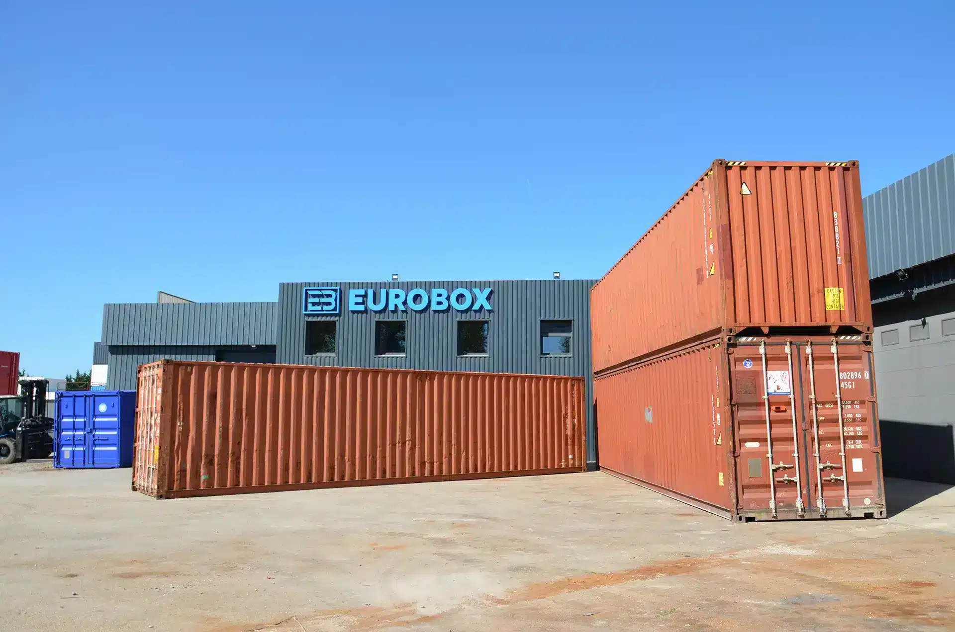 Container 40pieds high cube occasion couleur brique, conteneur occasion second vie,