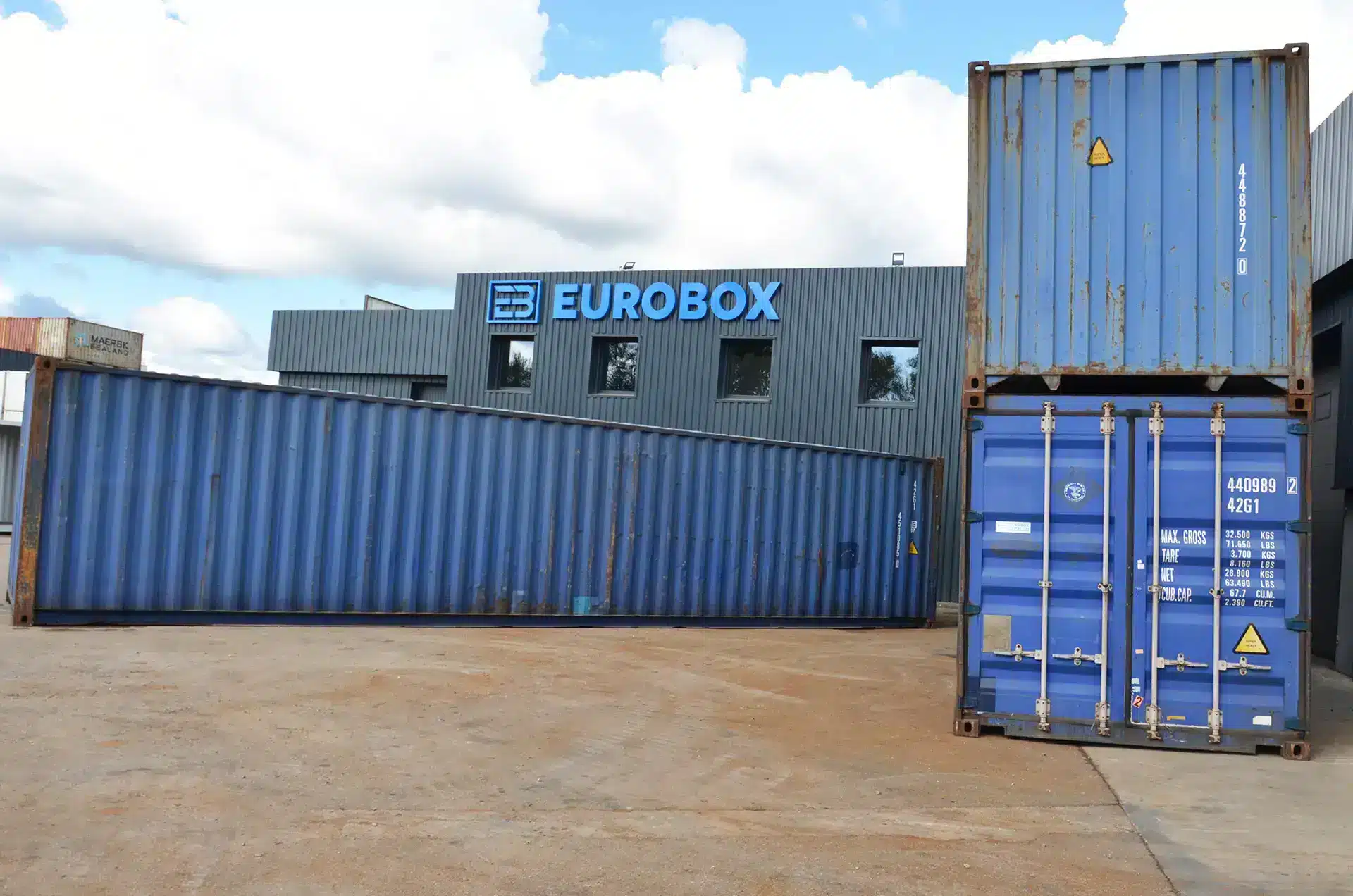 Conteneur occasion bleu, container maritime à vendre à lyon