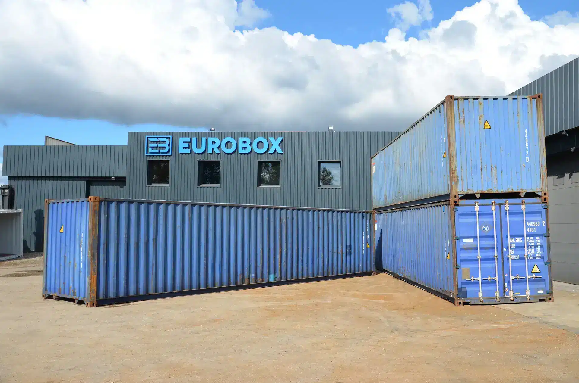 Conteneur 40pieds d'occasion bleu, photos d'un container d'occasion pour acheter un container